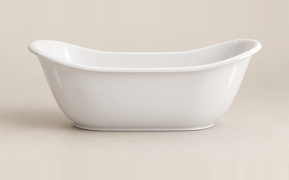 Double-ended Freestanding Bathtub from Soak Bath on a plain studio background