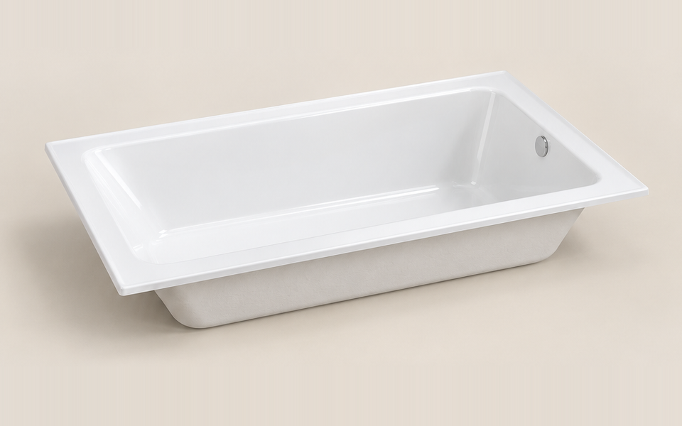 Drop-in Built‑in Bathtub from Soak Bath on a plain studio background